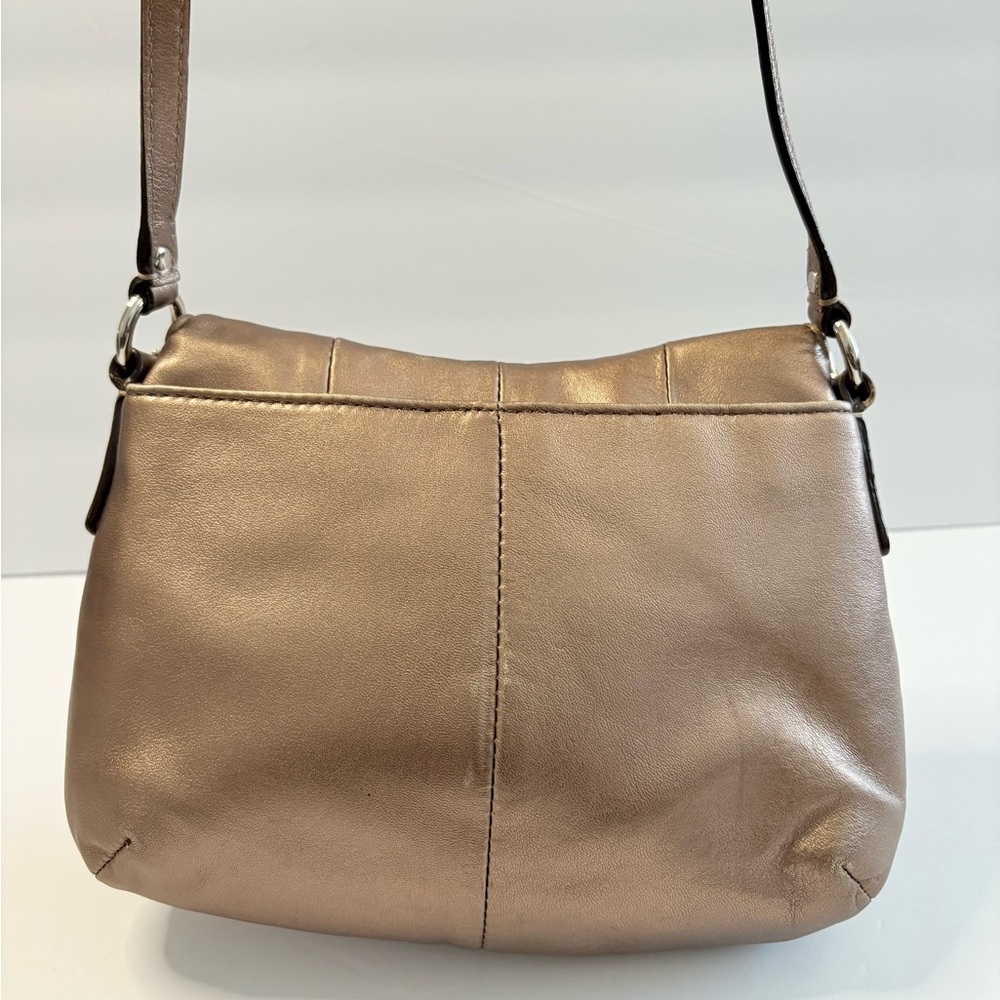 Coach SoHo Crossbody Bag Purse Gold Metallic Flap 45664 EUC - Picture 11 of 17